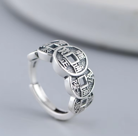 Anillo de los 5 Emperadores Ajustable - Atrae Abundancia y Protección + Pulsera feng shui de REGALO 🎁
